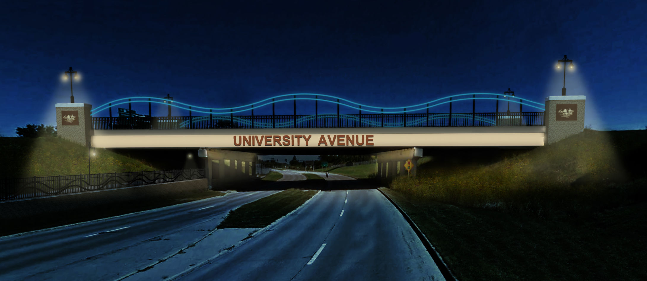 University Avenue at Greenhill night